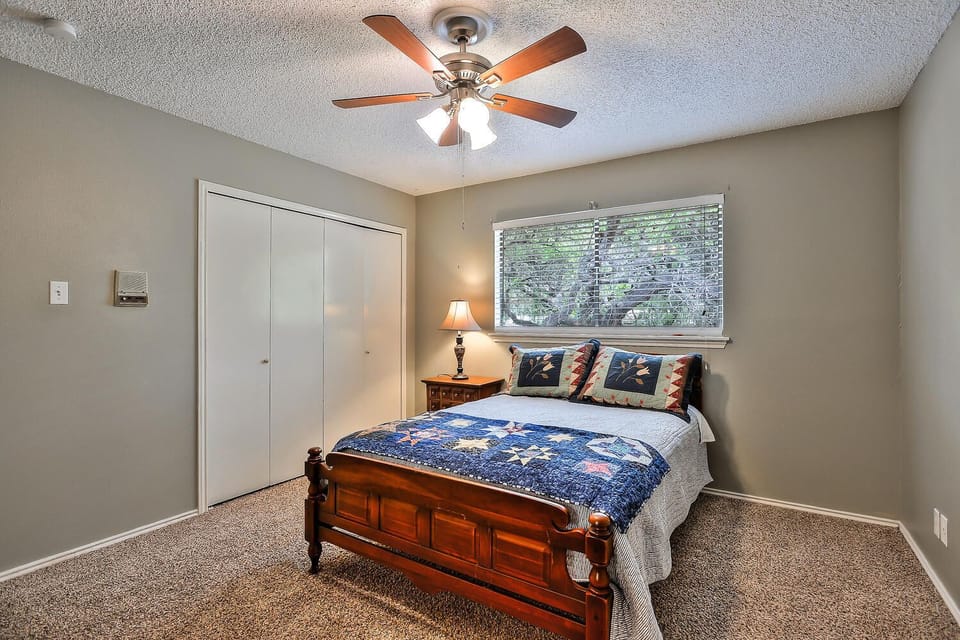Upstairs bedroom with a double bed