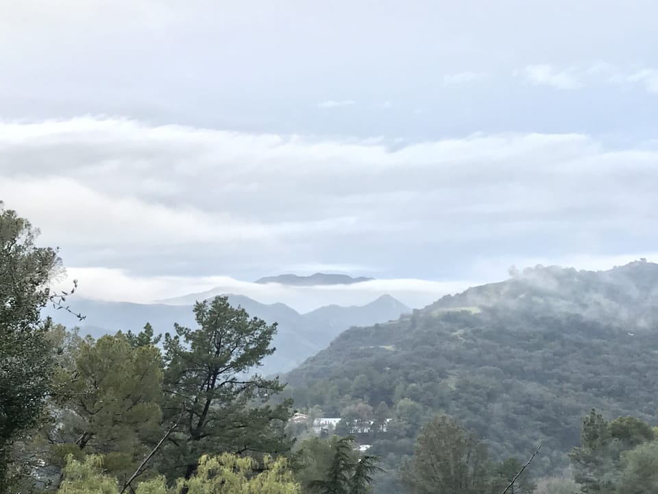 view of Saddlepeak after a rain.