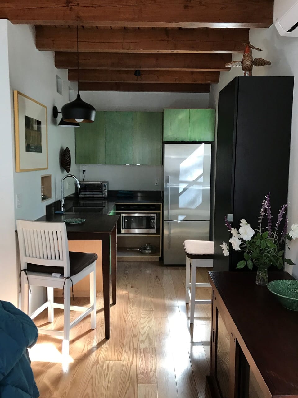 kitchen with bistro table