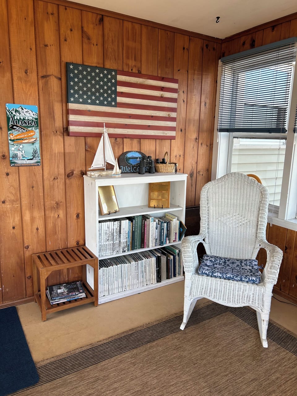 Take a step back in time with the antique library original to the home.