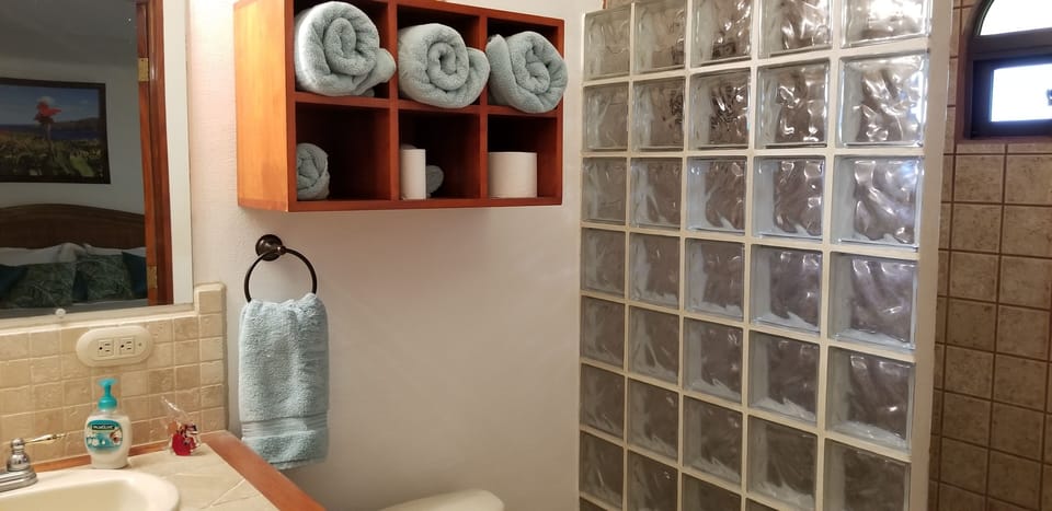 Large walk-in showers.