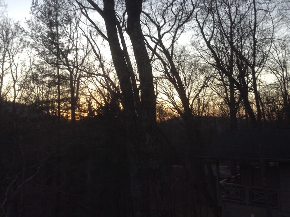 Long range fall sunset over Brushy Face