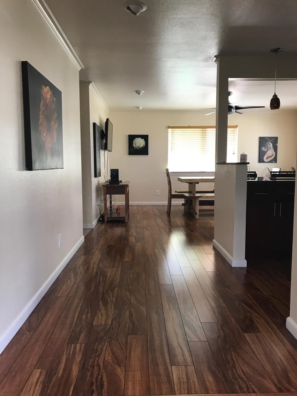 hallway from living room to dining room