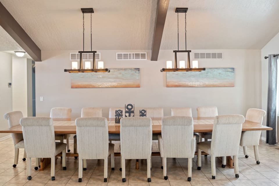 Upper level large dining table