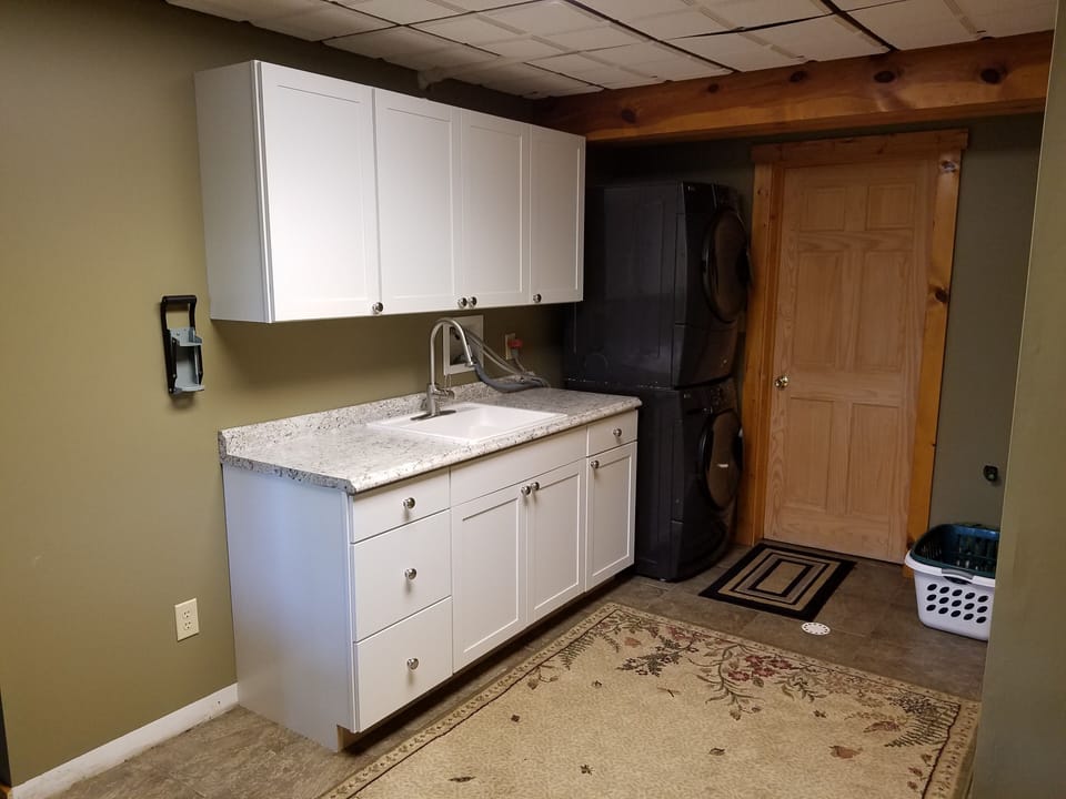 Laundry facility on lower level