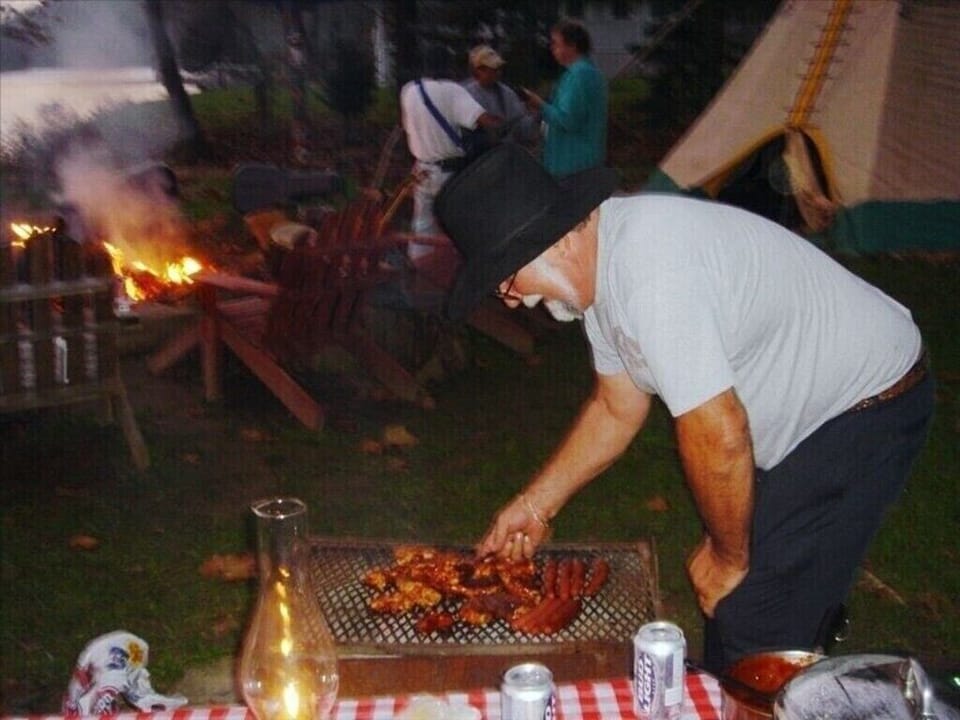 Our Outdoor grill great for grilling, bonfire area is great for family getaways