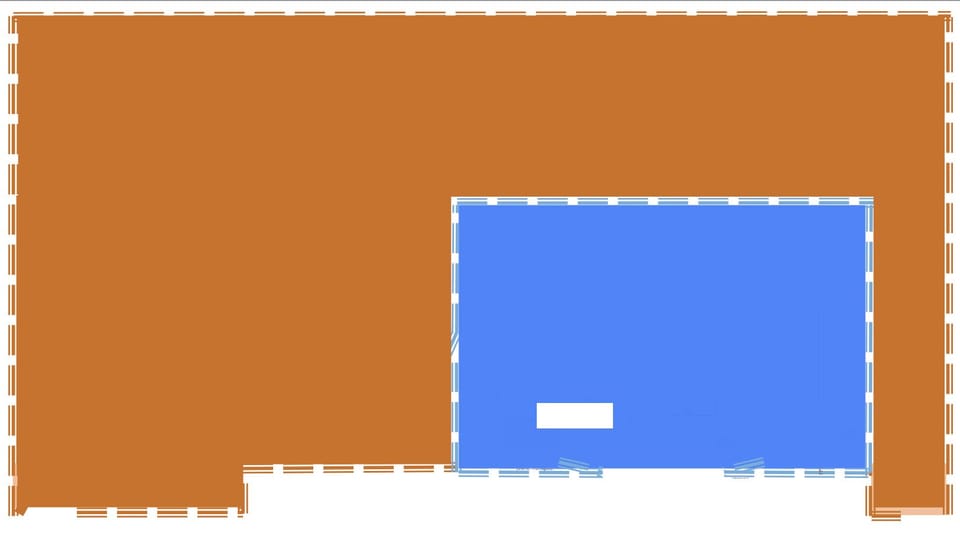 ~1.5 acre, blue shade is this listing