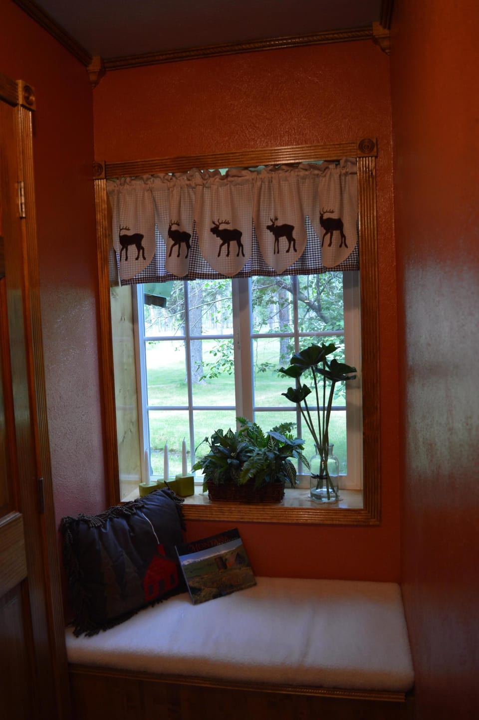 Reading nook.  Open the window and relax to the babbling brook outside.