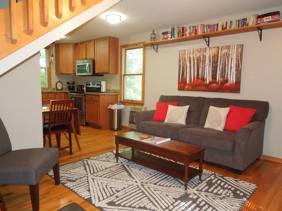 Downstairs living/dining/kitchen areas. 