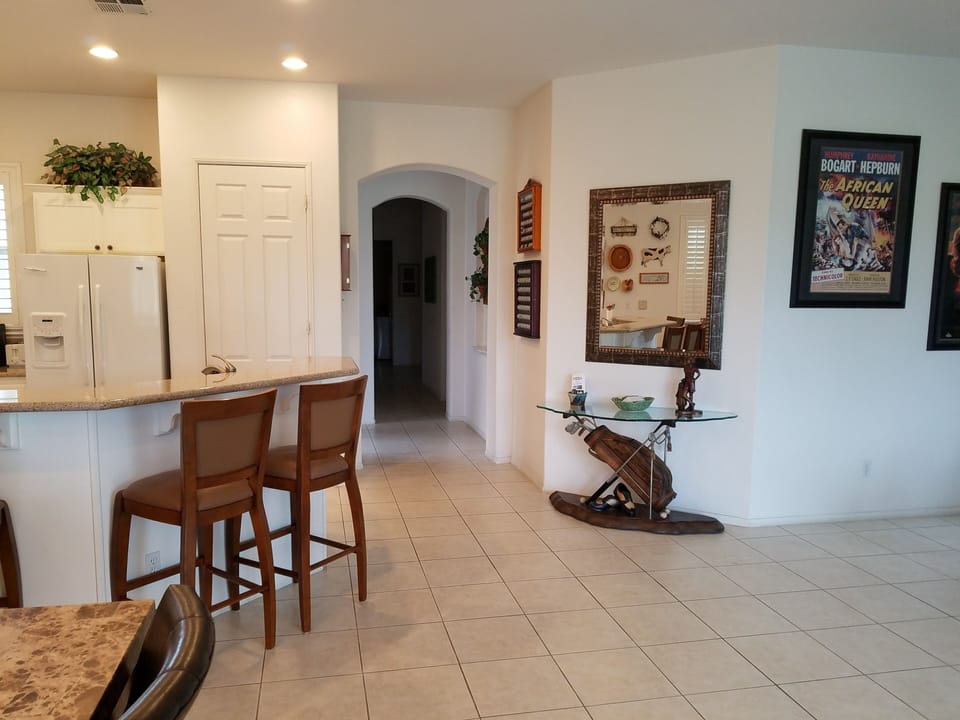dining area looking towards front door and hallway