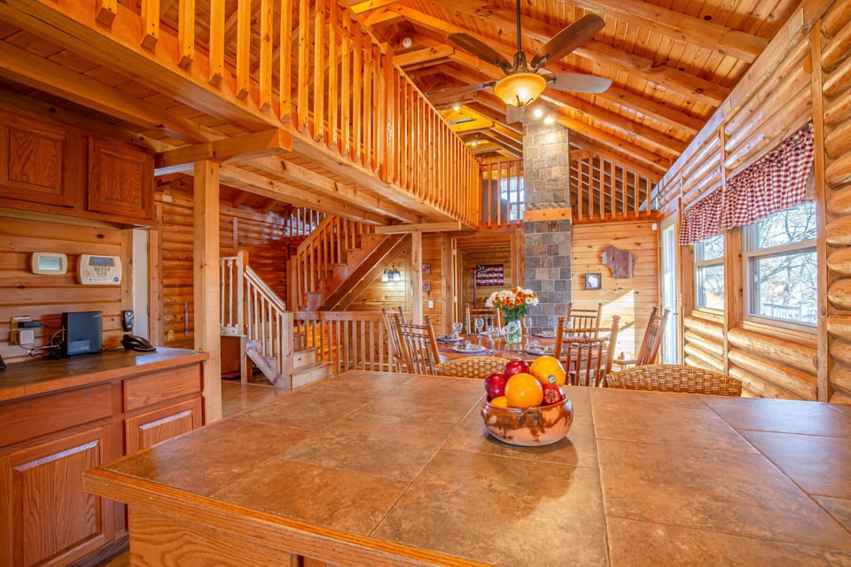 View from breakfast bar on main level. 