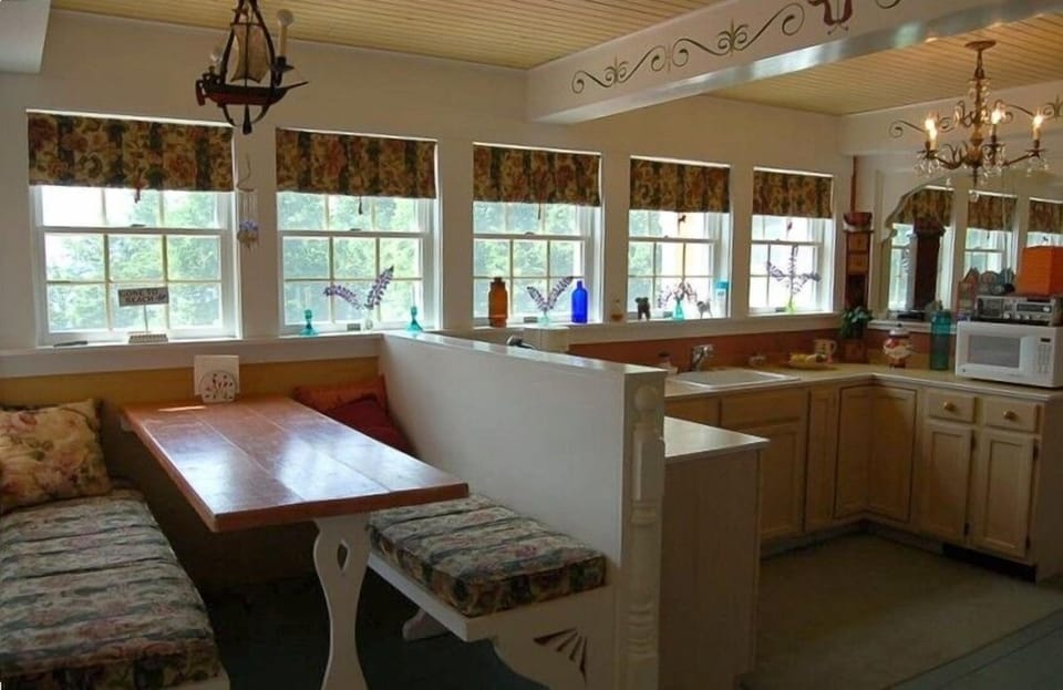 Our breakfast nook - great for meals or playing games