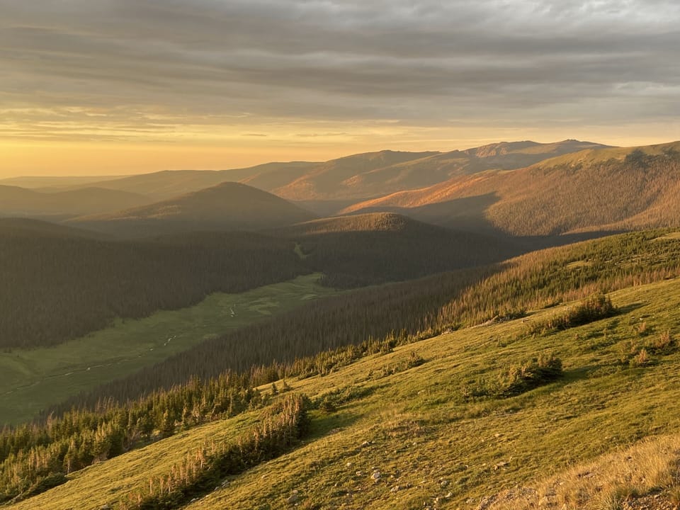 Sunset from the top of the world on trail ridge road, RMNP