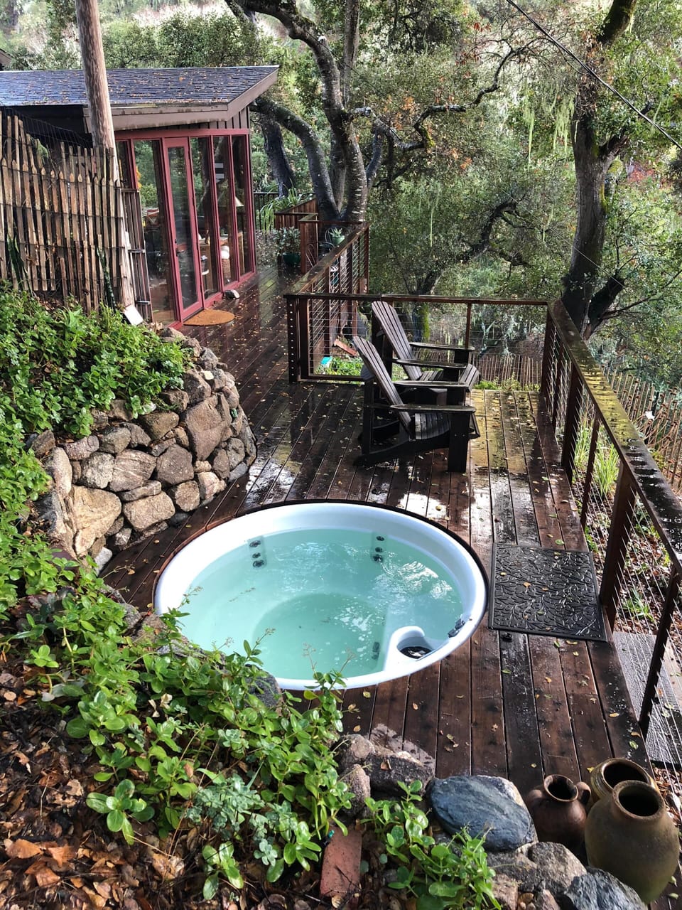 The spa deck adjacent to the Master Suite has stunning views over the canyon.
