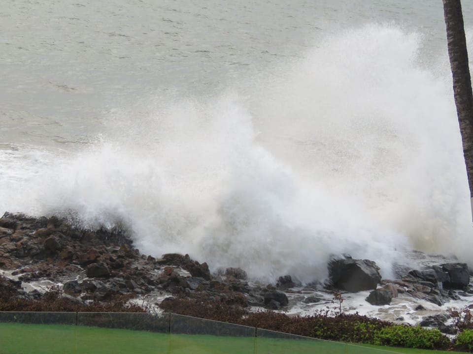 A storm at sea makes for great viewing from the Lanai!