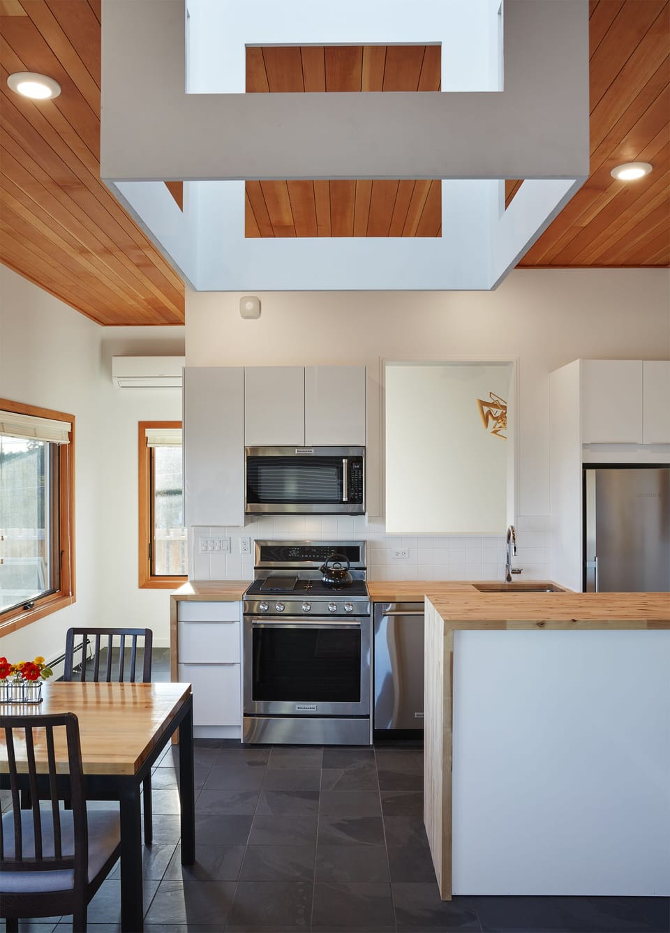 Gourmet kitchen with top of the line appliances.