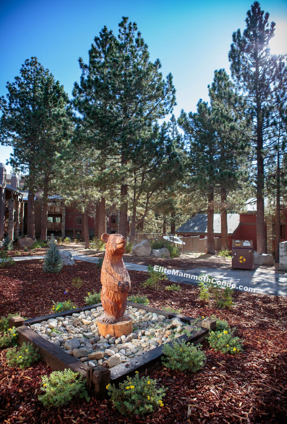 Beautifully landscaped courtyard w/ chairs, picnic table, bbq - mountain views.