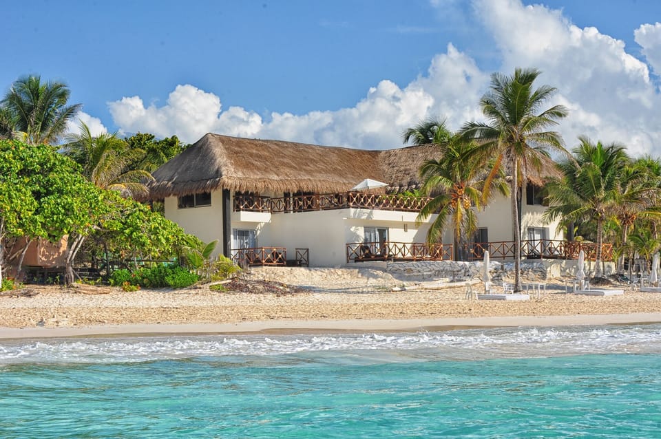 view of the home from the beach