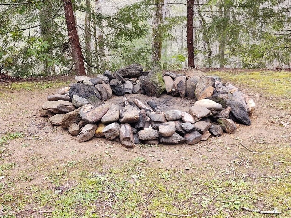 Fire pit at cabin