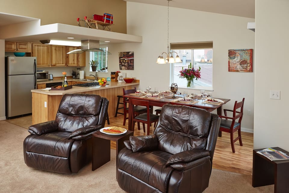 A bright and open floor plan allows you to relax together during your adventure.