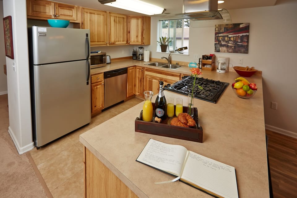 You'll love our fully stocked kitchen.  Everything you need is right here!