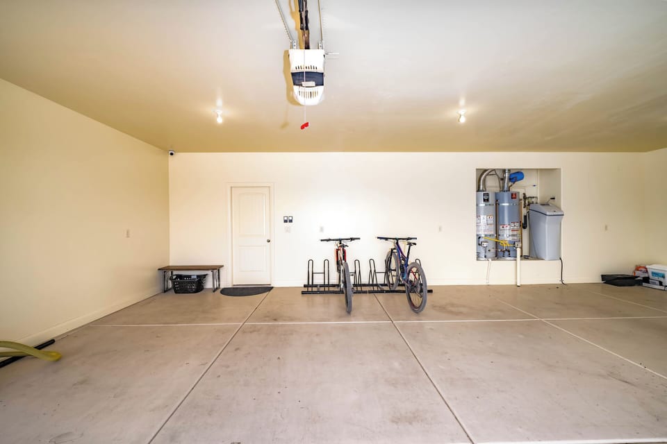 3 Car Garage filled bike racks