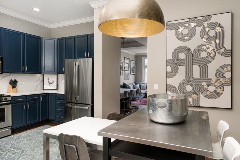 Fully Furnished and Stocked Chef's Kitchen! Gather with your Group in this Stunning Space, Weber Grill on the Balcony, Kitchen Essentials and Coffee/Tea Provided