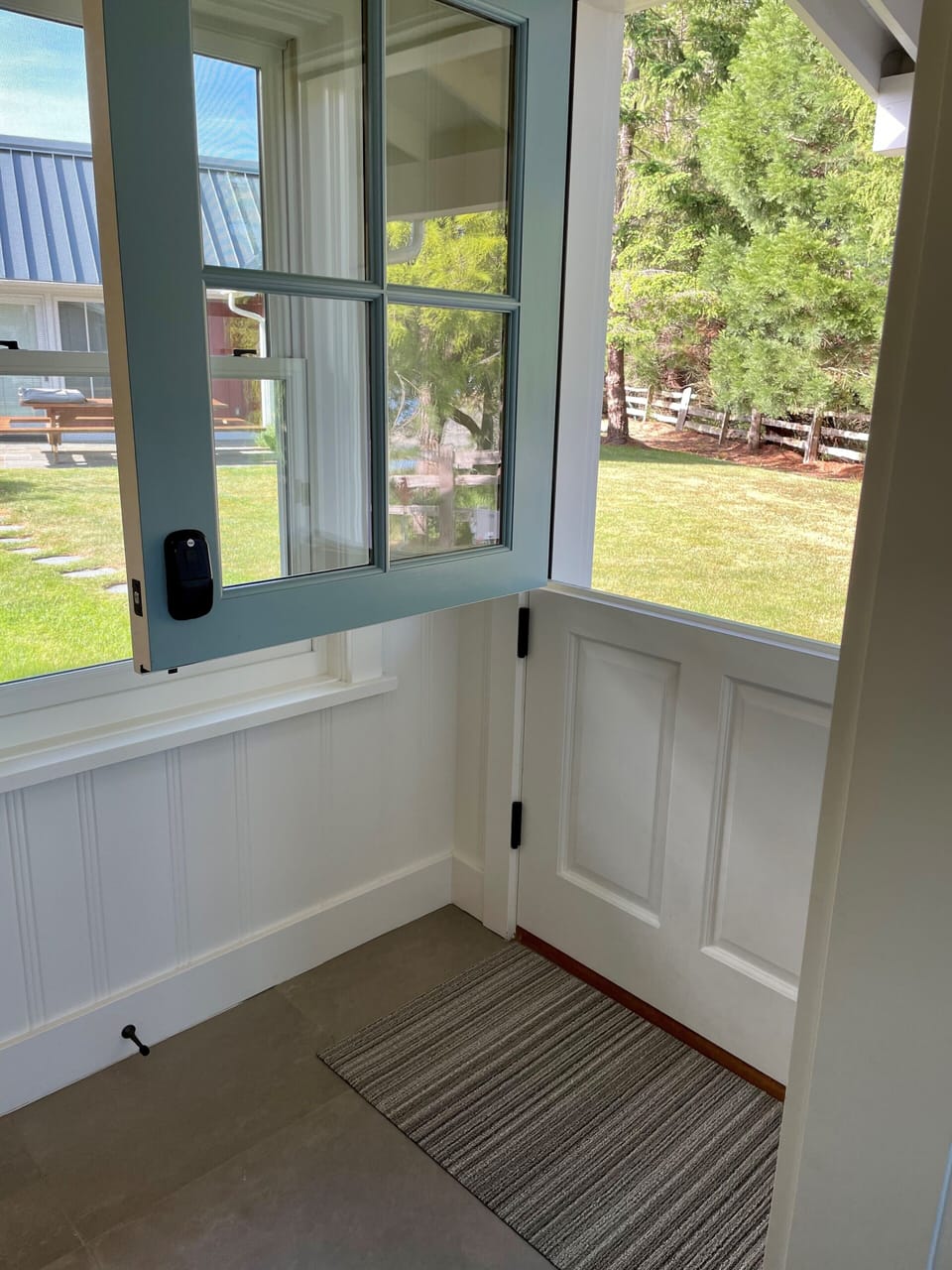 Dutch door off kitchen
