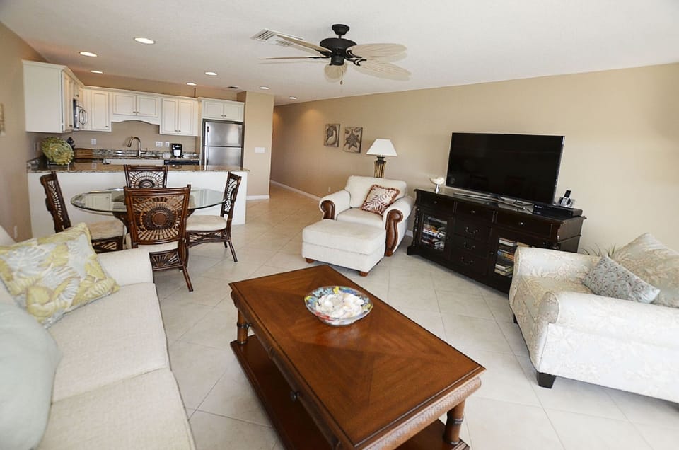 Living room and dining area.