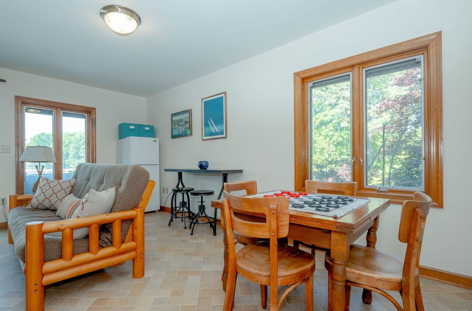 Downstairs living with extra refrigerator available