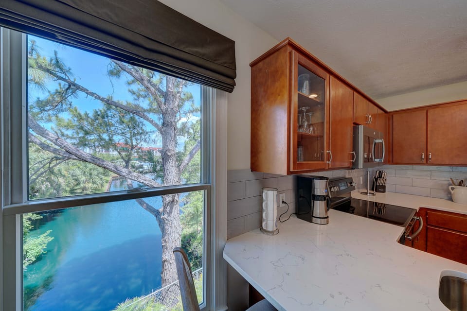 Water view from upstairs kitchen