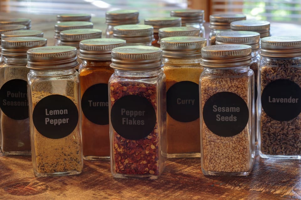 (Almost) All of the spices you need to cook a meal.