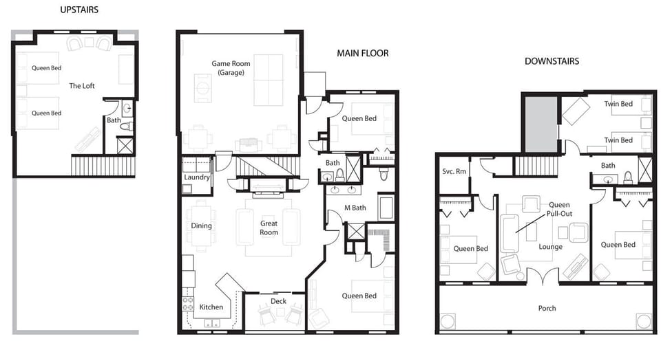 Floorplan of the Falcon at Asheville Retreats