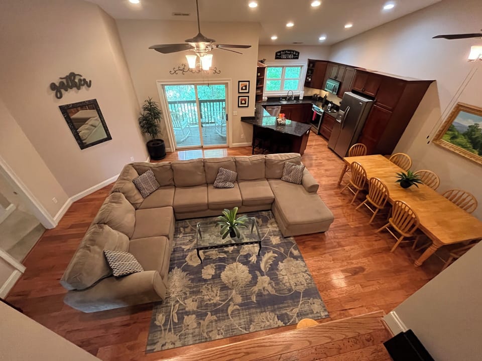 Birds eye view of the Great Room / Dining Area / Kitchen