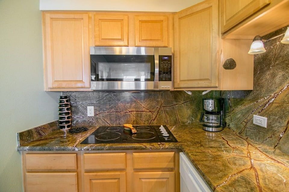 KITCHEN IS STOCKED WITH EVERYTHING YOU NEED.