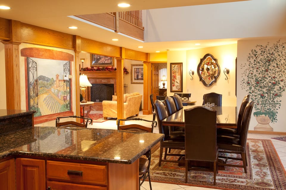 Looking from kitchen to dining area