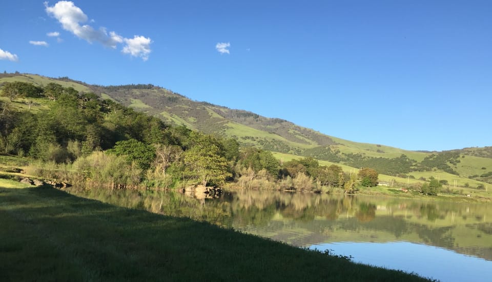 Small lake above the waterfall.  It is a short drive or walking distance.