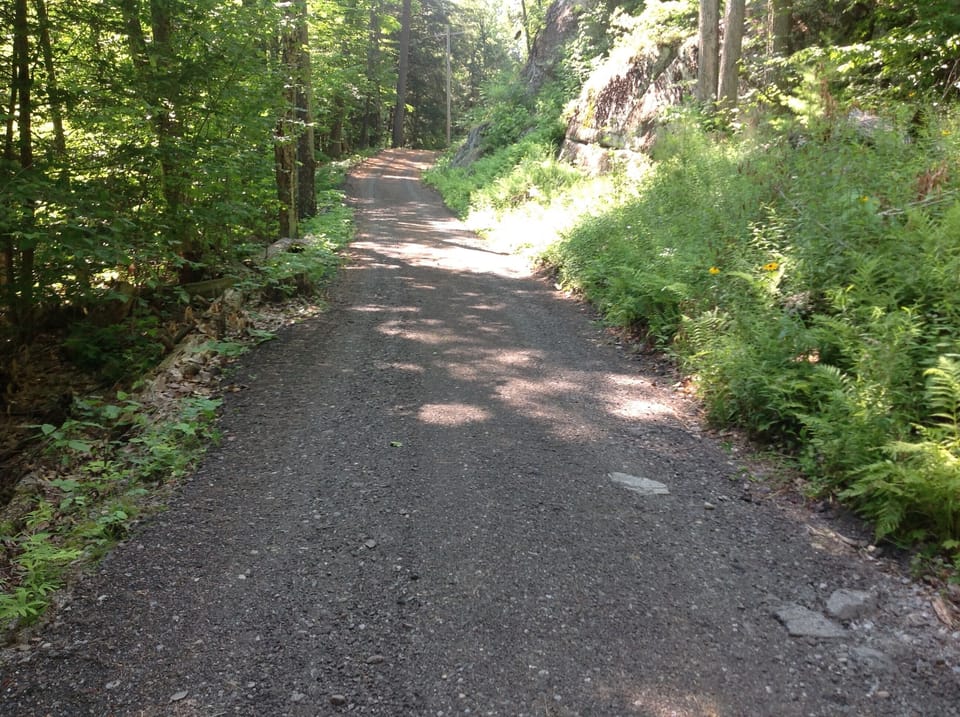 2nd hill on driveway to house.
