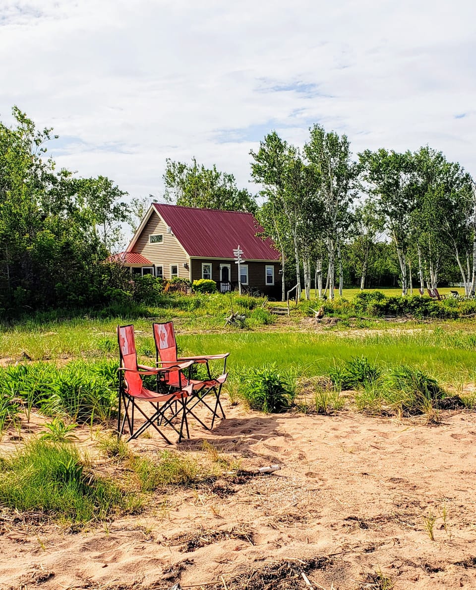 Enjoy the views from expansive beach, just steps from the beach house. 