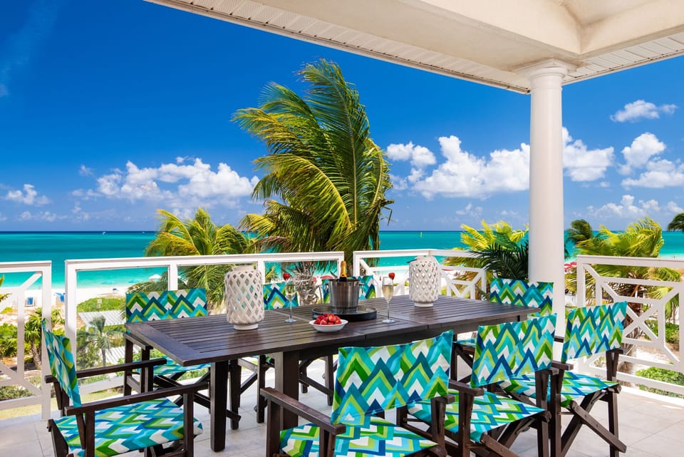 Outside balcony with seating for 10.