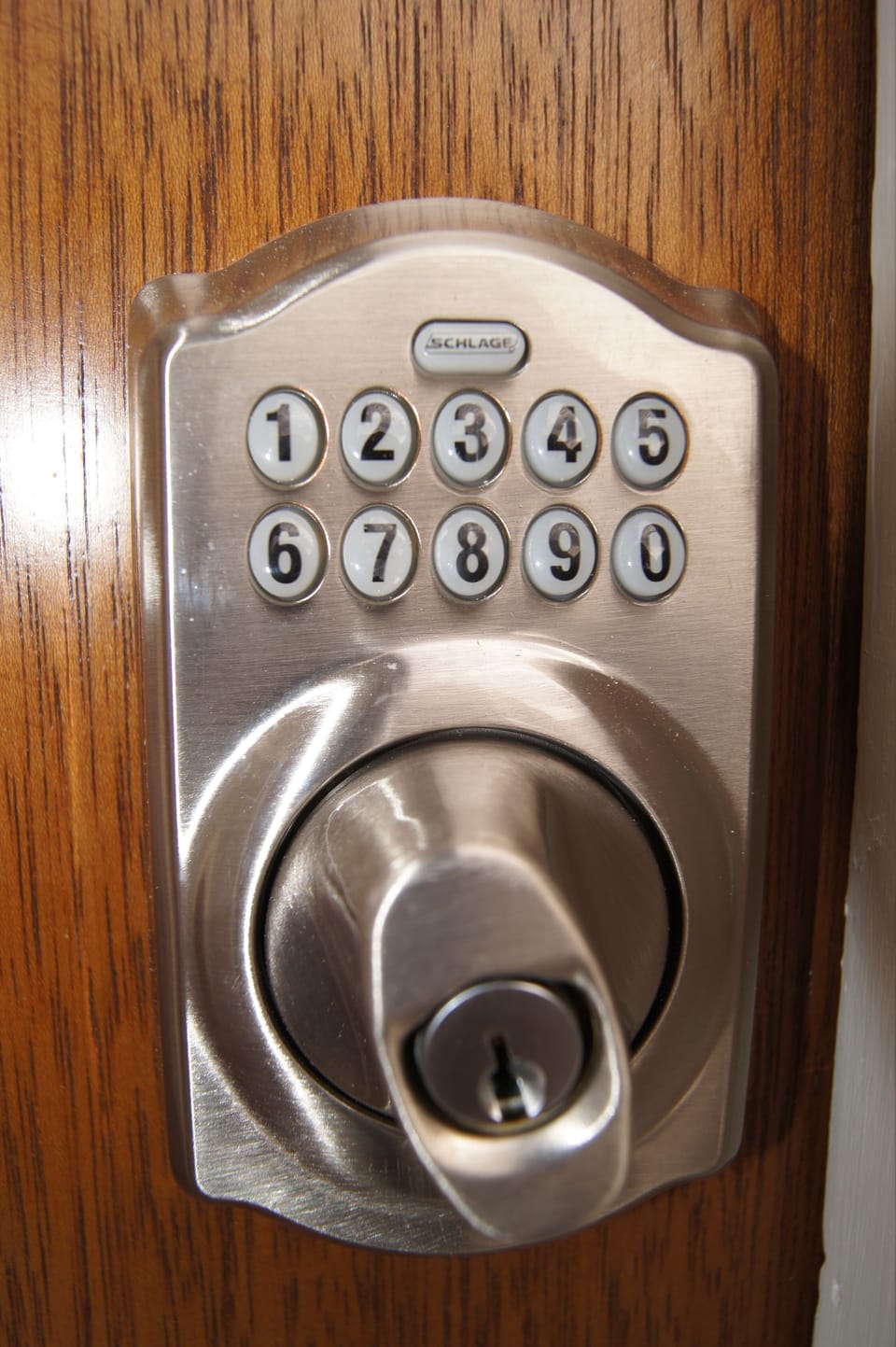 Electronic Keypad Entry Lock. No Keys to Misplace or Lose!