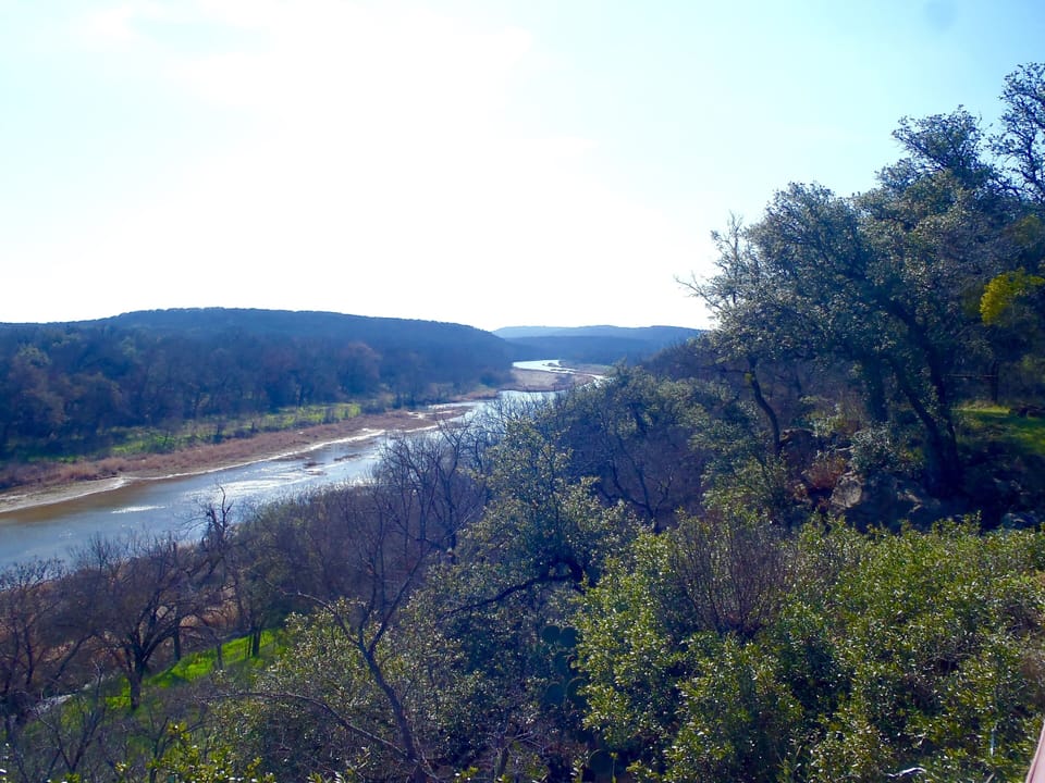 The view of the Brazos de Dios from the barbecue pavilion. 