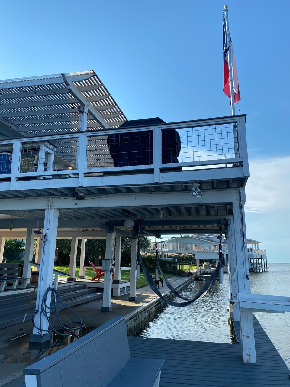 Boat lift available for use with a fee