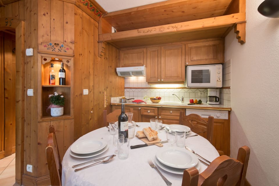 Dining area and kitchenette with a dishwasher