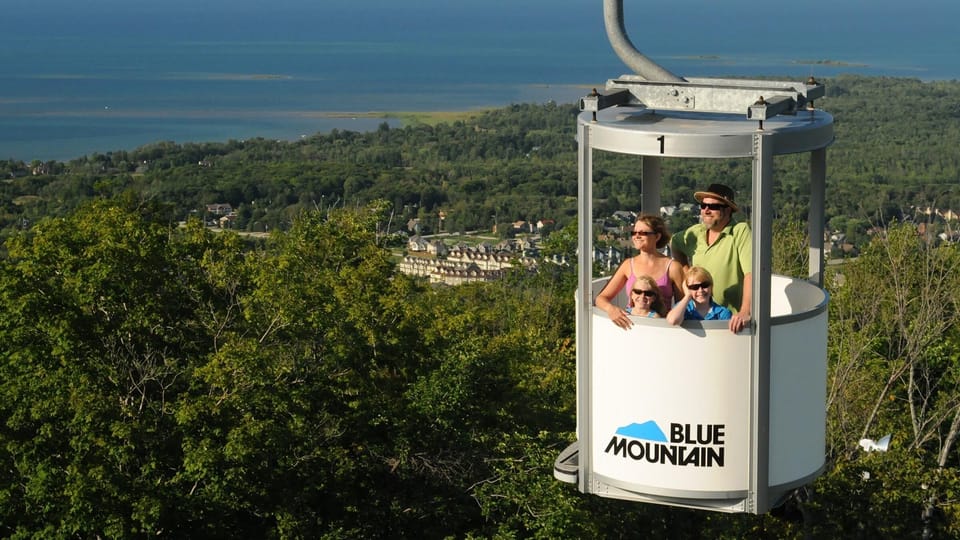Enjoy 360 degree views as you ride to the top of Blue Mountain. Affordable.