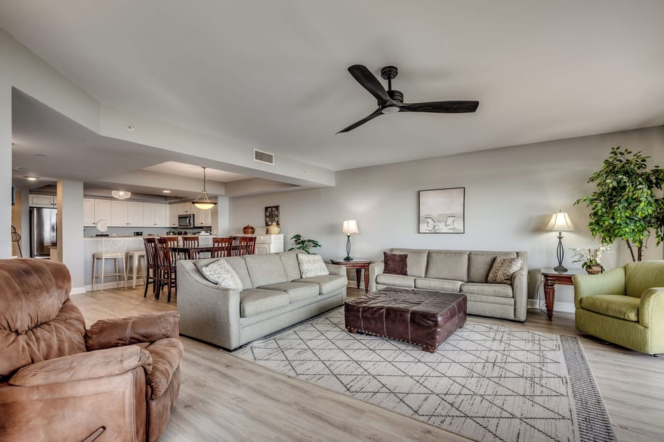 Living, kitchen and dining space