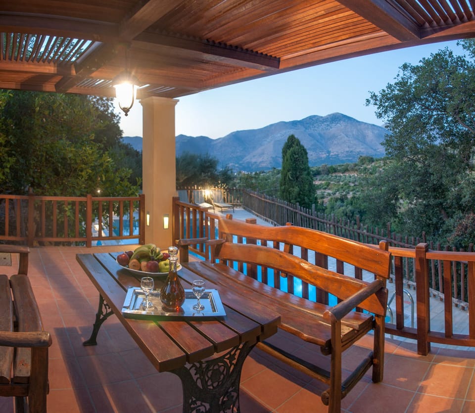 pergola in the evening with unspoiled views