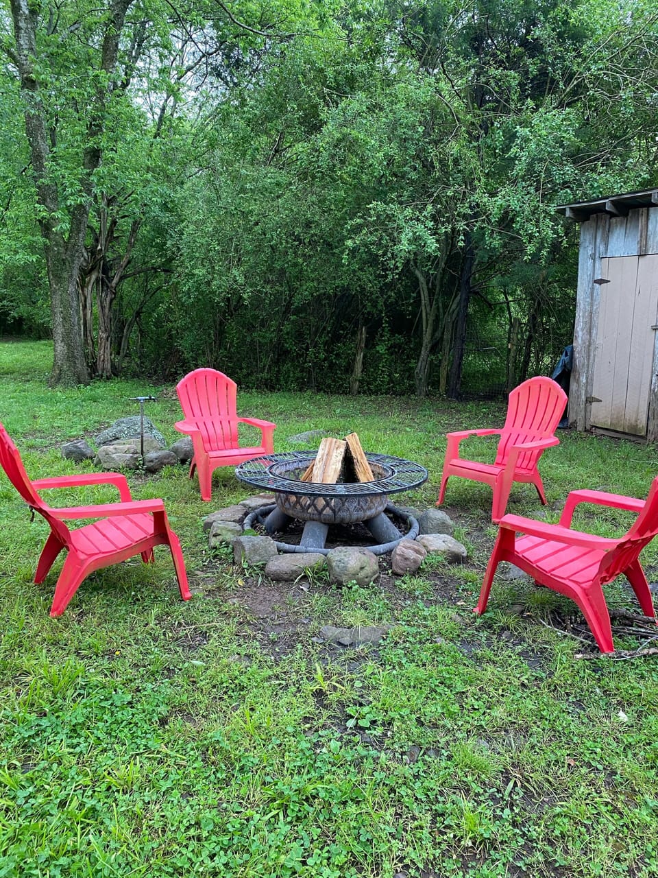 Backyard fire pit.