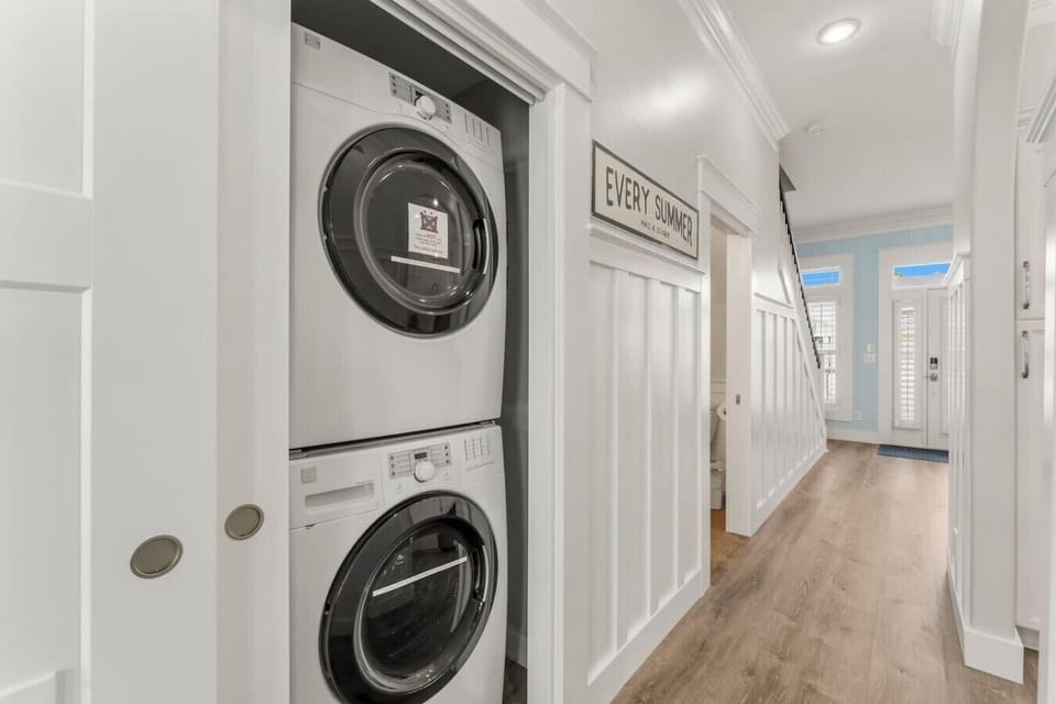 Full size washer and dryer in the unit.