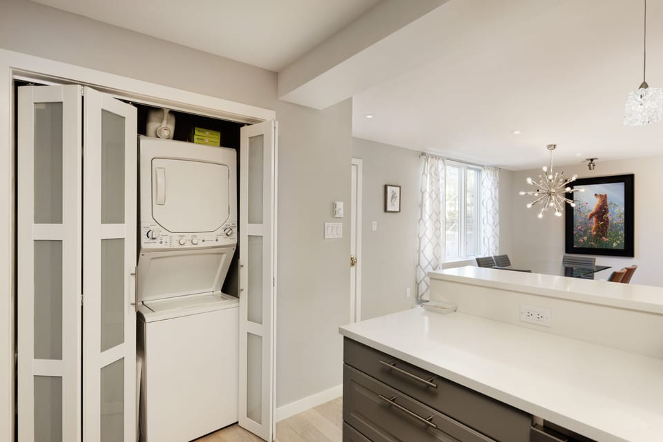 Stacking washer/dryer in the unit!